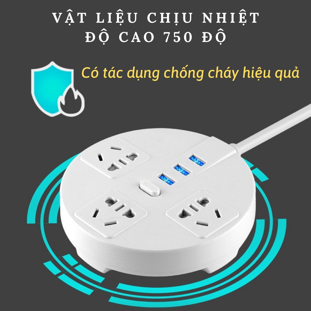 Ổ cắm điện đa năng chống cháy chống giật dây dài Shop Gia Dụng HOÀI AN