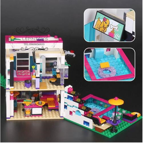 Bộ Lego Friends Bela 10498/ Lepin 01064 Biệt Thự Các Ngôi Sao. ( 644 Chi Tiết). Lego Lepin Friends Livi's Pop Star House