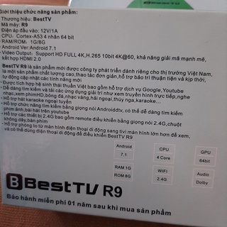 Tivi box android Bestv R9 kết nối internet