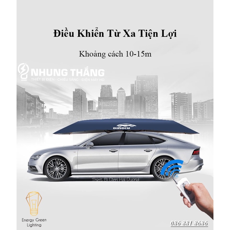 Ô Che Nắng Ô Tô - Dù Che Mưa Nắng Xe Hơi Cao Cấp - Dài 4.2m,4.6m - Giảm Nóng Hiệu Quả - Đóng Mở Bằng Tay - Màu Random