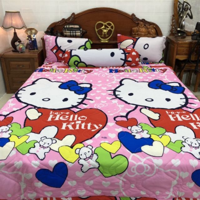 Bộ Drap Thun THÁI LAN 3D mát lạnh 4 món
