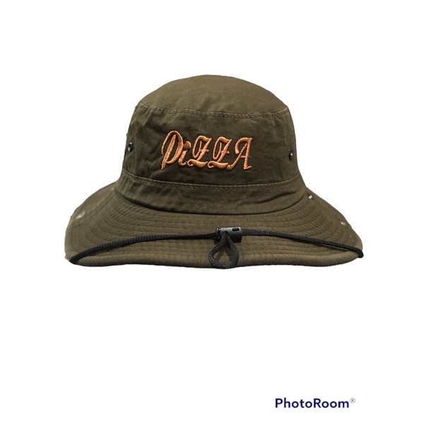 Mũ vành lao động wat mềm mịn thêu logo Pizza đơn giản dễ gấp gọn , tiện lợi