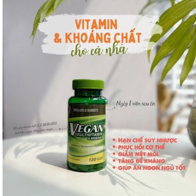 Vitamin tổng hợp VEGAN multivitamin cho người lớn 120 viên.