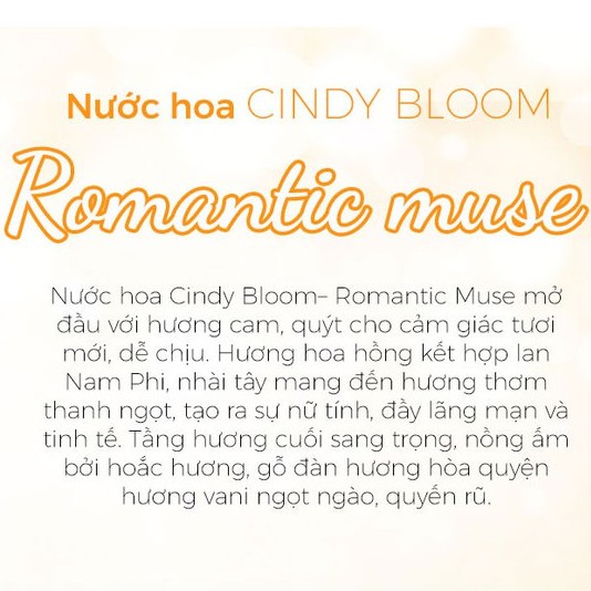 Nước hoa Cindy Bloom Romantic Muse 30ml chính hãng