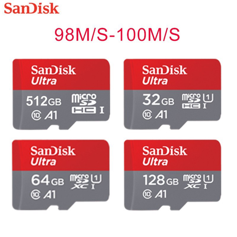SANDISK Mới Thẻ Nhớ Micro SD Tốc Độ Cao 100MB / s Ultra A1 Class 10 Dung Lượng 64GB / 128GB