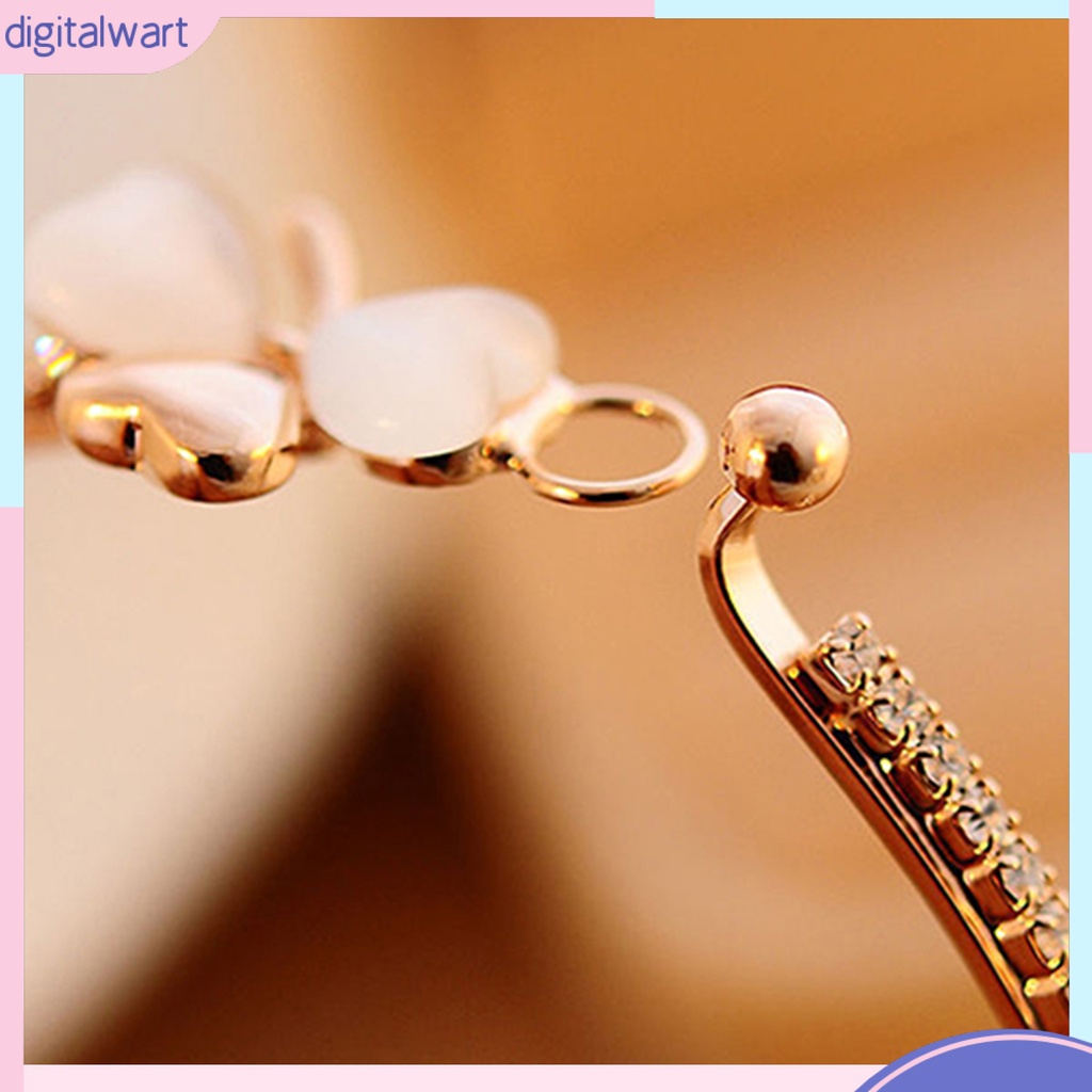 Vòng Tay Mạ Vàng Mặt Cỏ Ba Lá Đính Đá Thời Trang