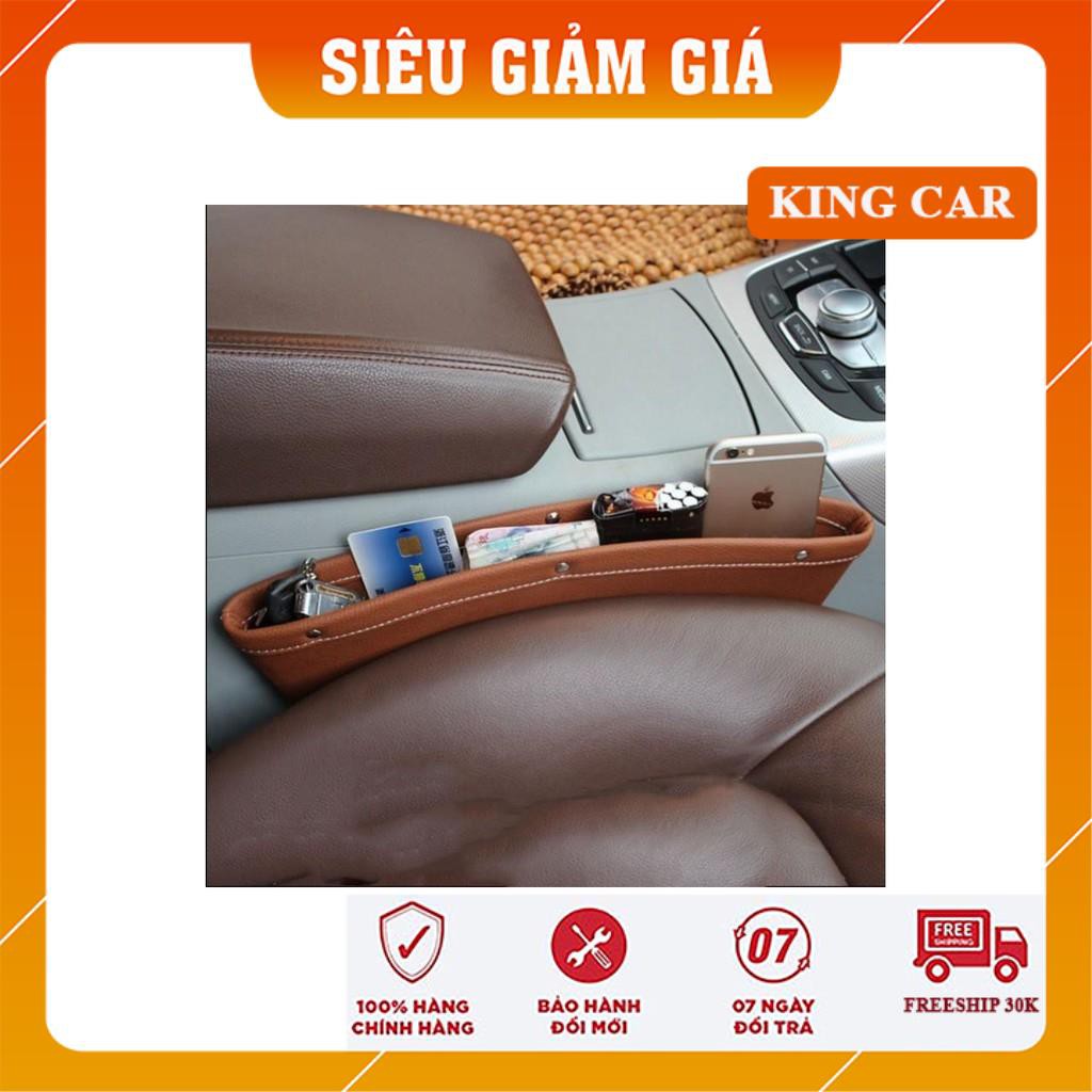 Khay để đồ kẹp khe ghế ô tô, khay để đồ khe ghế oto bọc da sang trọng - Shop KingCar