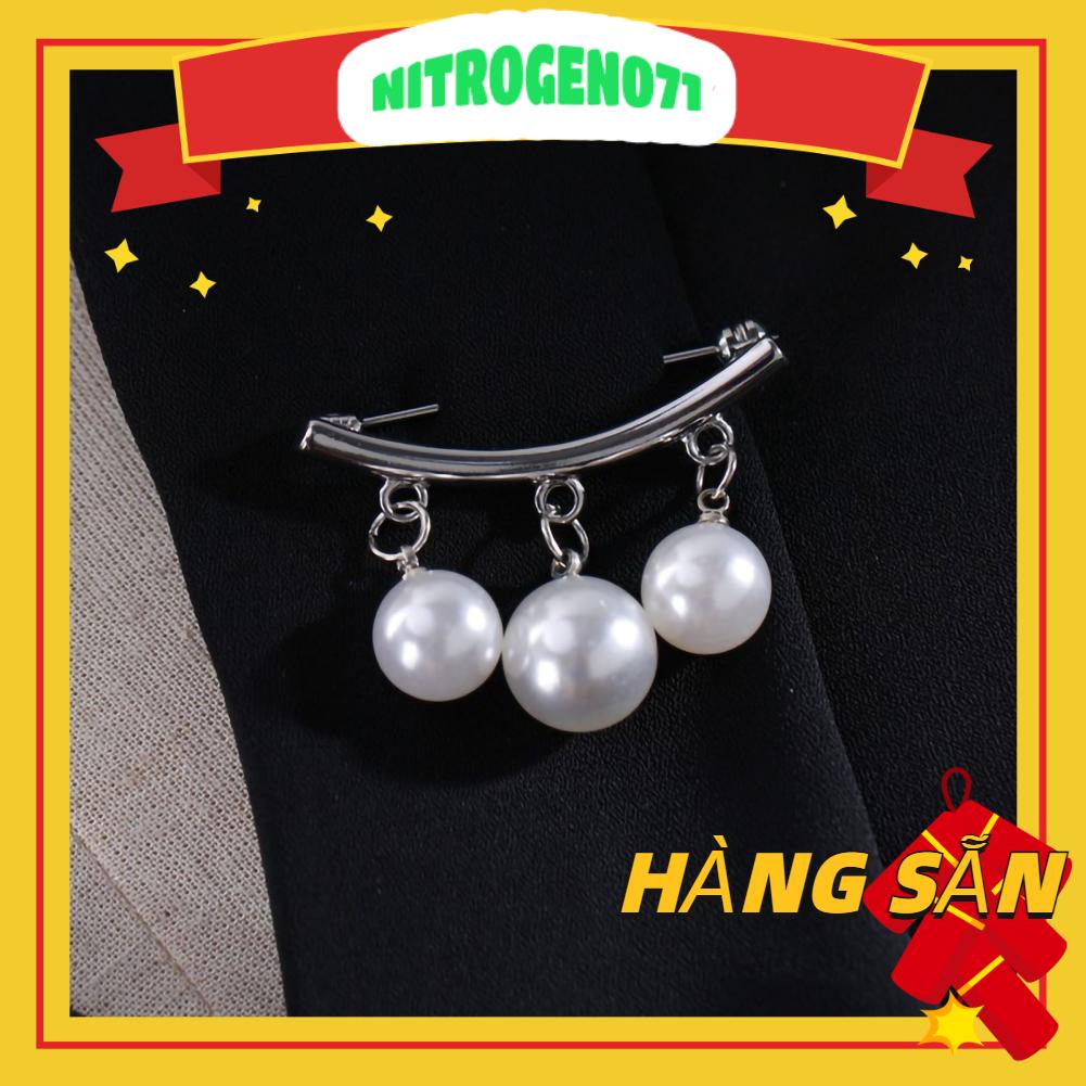 Huy hiệu cài áo đính ngọc trai giả trang trí trang phục thời trang cho nữ/ bạn gái