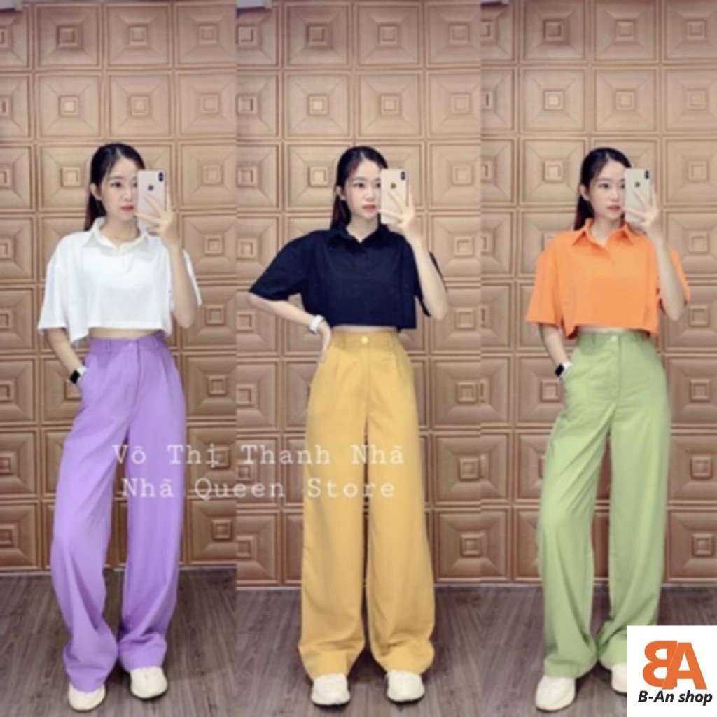 [Mã WASTUP giảm 10% tối đa 30K đơn 99K] Áo croptop cổ bẻ from rộng chất thun cotton Free Size dưới 55kg dành cho nữ | BigBuy360 - bigbuy360.vn