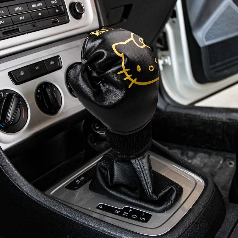 Vỏ bọc cần số xe hơi bằng da họa tiết hoạt hình Garfield độc đáo 4cYd