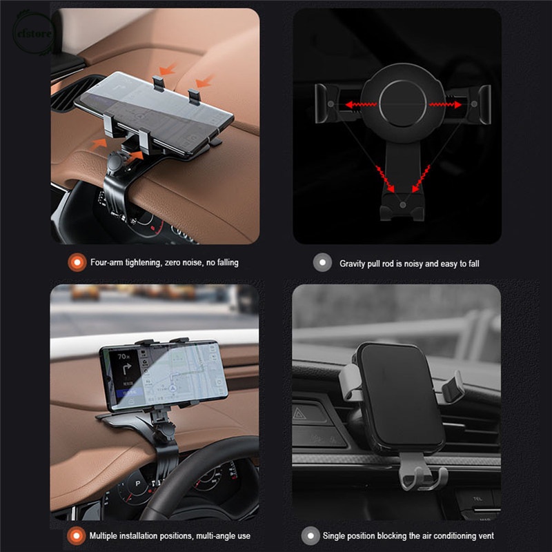 Giá đỡ điện thoại/ GPS xoay được 1200 độ đa năng tiện dụng cho xe hơi