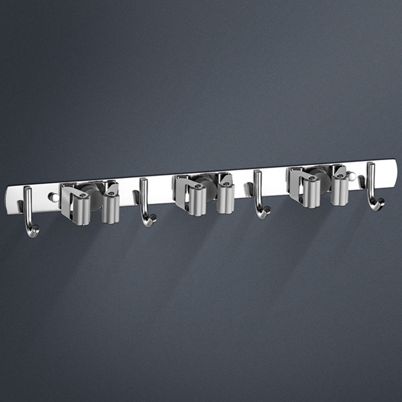 Móc kẹp giữ cây lau nhà chổi XINKUNLON dán tường chịu lực tốt chống thấm nước đa năng tiện lợi