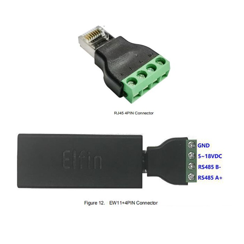 Ăng Ten Không Dây HF Elfin-EW11A-0 5~36V TPC IP RJ45 RS485 Sang WIFI