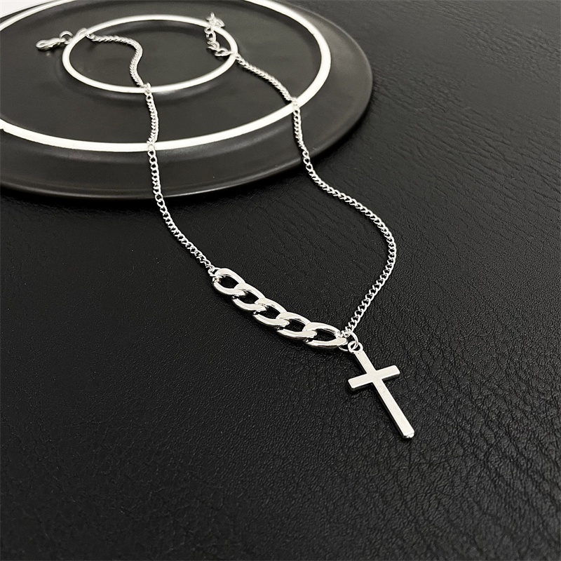 Vòng cổ Mặt Chữ Thập Đơn Giản Thời Trang Mới Cho Nam Nữ