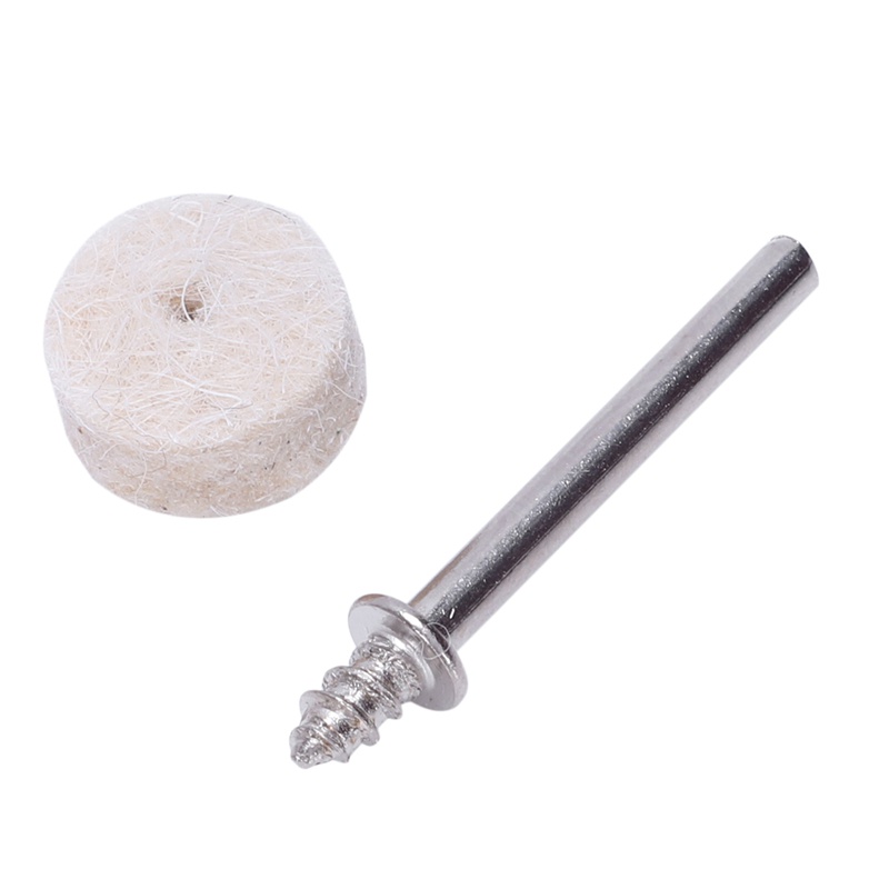 100 cái Len Nỉ Đánh Bóng Đánh Bóng Công Cụ Bánh Xe Tròn + 2 Trục Cho Dremel Rotary