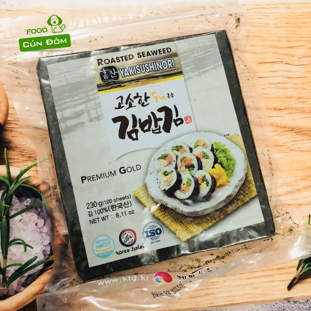 Rong biển cuộn cơm kimbap 100 lá zip miệng chính hãng cao cấp