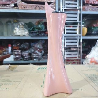 Bình bông vẹo màu hồng sứ Bát Tràng Việt Nam