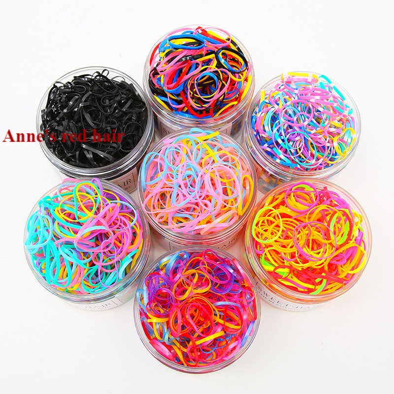 Dây Buộc Tóc Cao Su Dày Dặn Màu Đen Nhiều Màu Phong Cách Hàn Quốc Dễ Thương Cho Nữ