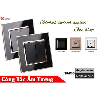 Công Tắc – Ổ Cắm Âm Tường Viền Vàng TK-F66