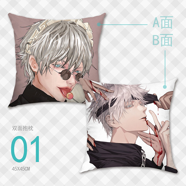 1 Vỏ Gối In Hình Jujutsu Kaisen Gojo Satoru Itadori Yuuji Kích Thước 45Cm x