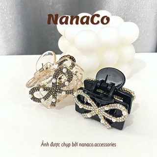 Kẹp tóc càng cua nửa đầu đính đá Hàn Quốc, nơ kẹp tóc nữ hot trend thời trang NanaCo