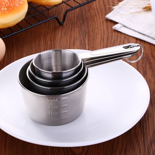 Stainless steel measuring cup spoon four-piece scale cup