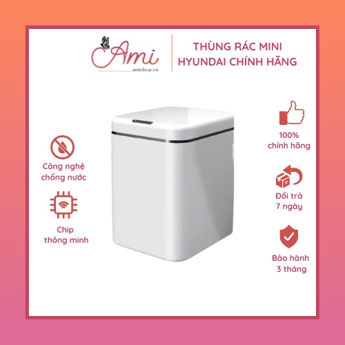 Thùng Rác Mini Hyundai - Thiết Kế Sang Trọng, Ngăn Mùi Hoàn Toàn - Công Nghệ Chống Nước Chuẩn IPX5