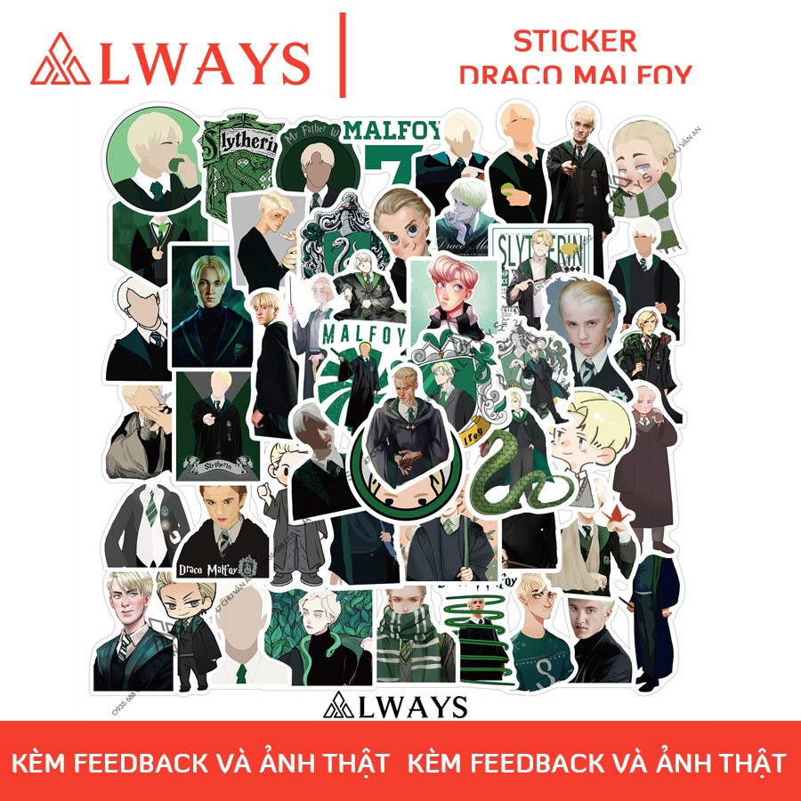 50 STICKER DRACO MALFOY - CHỐNG NƯỚC - DÁN MŨ BẢO HIỂM, ĐÀN, XE, LAPTOP BAO ĐẸP