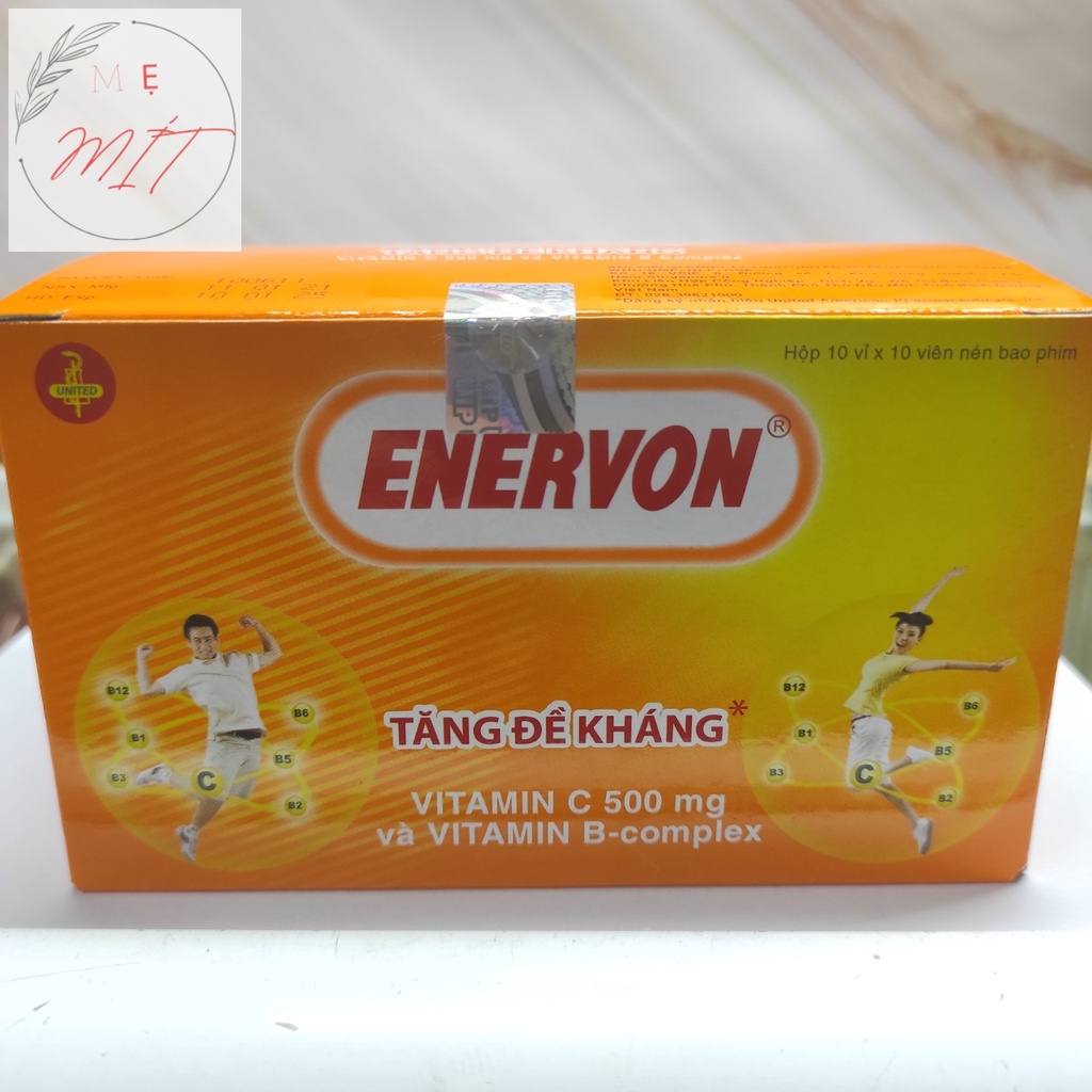 Enervon - Hộp 100 viên - Bổ sung Vitamin C 500 mg và Vitamin B Complex