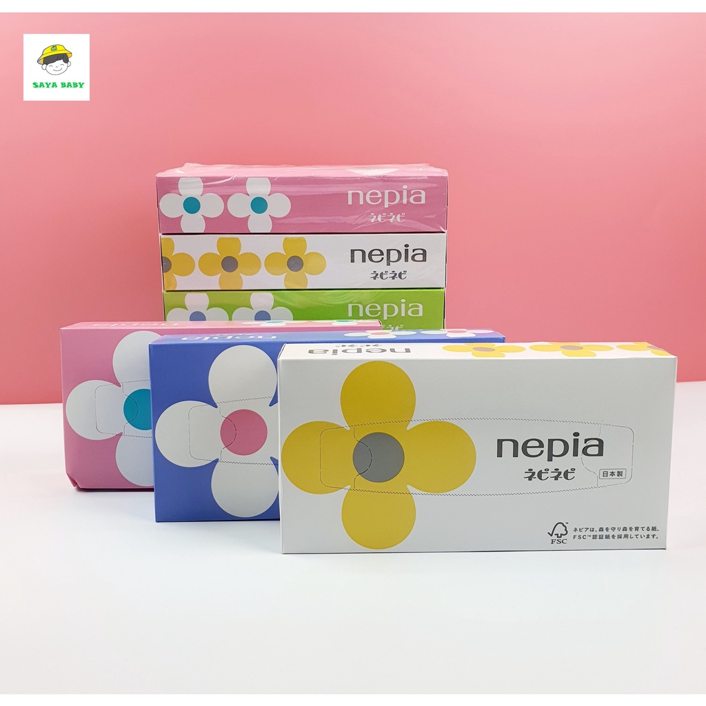 Set 5 Hộp Giấy Ăn Nepia 150 Tờ 2 Lớp Cao Cấp Nội Địa Nhật
