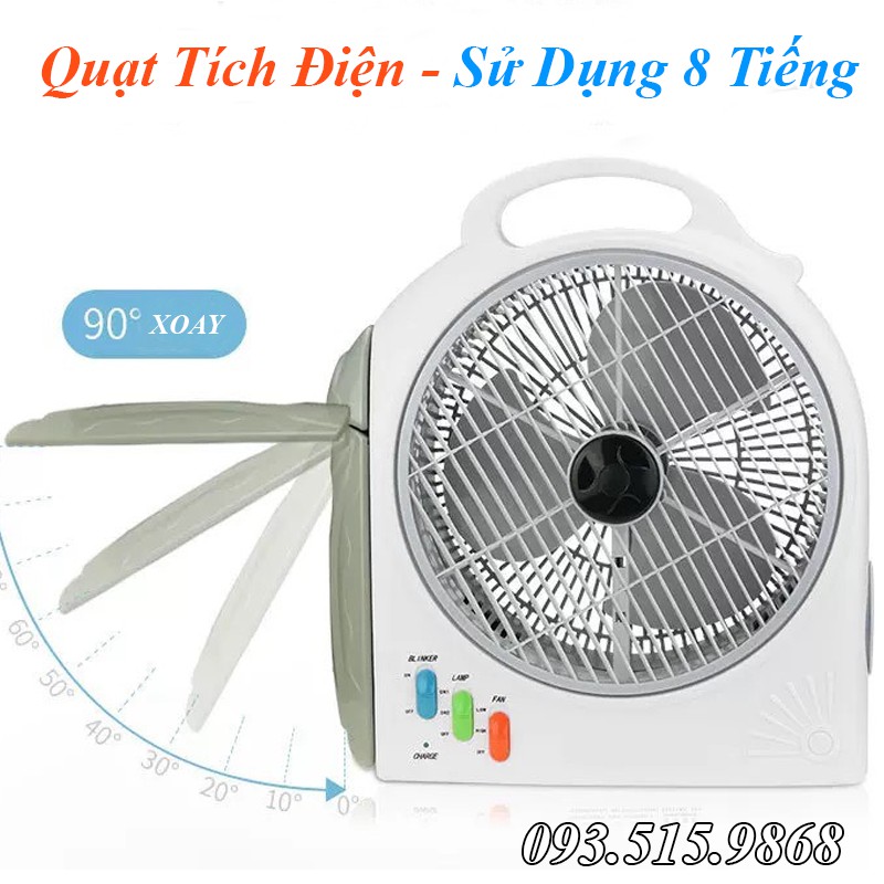 Quạt Sạc Tích Điện MELODY FAN - Quạt Tích Điện Dạng Hộp Hai Bình Ắc Quy Sử Dụng Thời Gian 8 Tiếng, Có Đèn Led Siêu Sáng | BigBuy360 - bigbuy360.vn