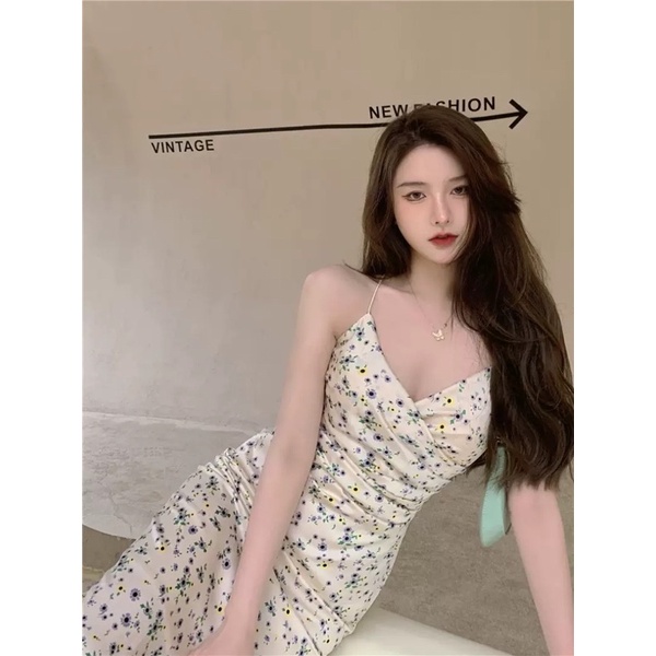 Đầm 2 Dây Hoa Nhí Maxi