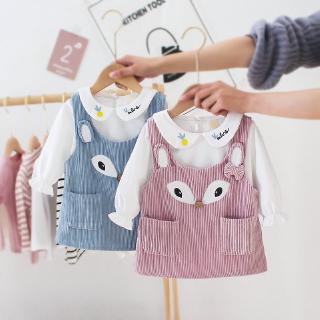 Set áo thun tay dài + chân váy xòe xinh xắn cho bé gái