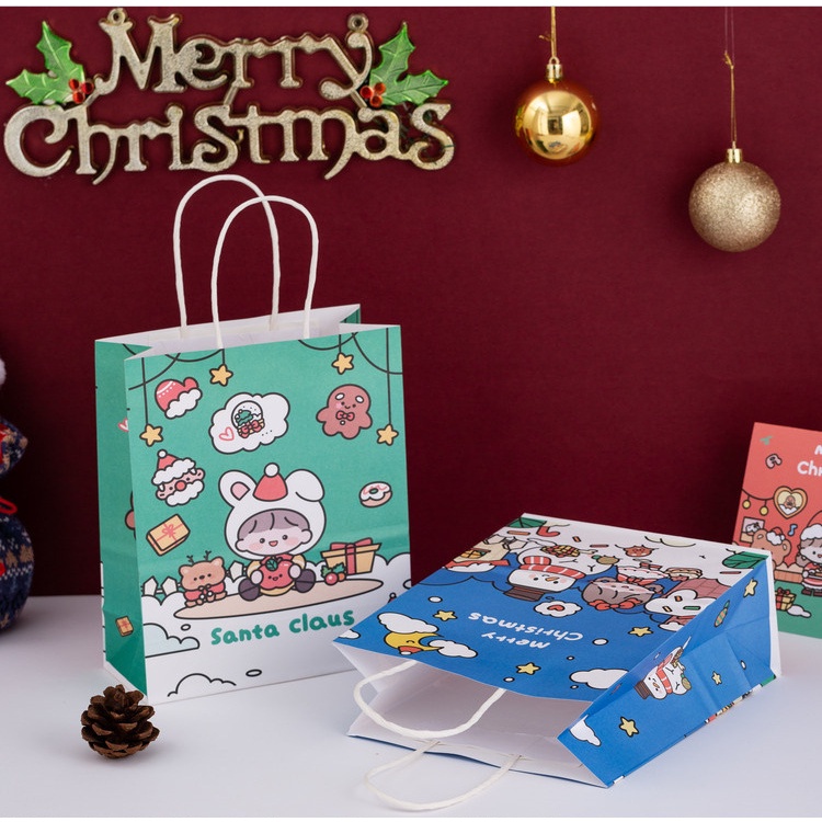 Túi giấy kraft đựng bánh/gói quà hình gấu hoạt hình kiểu Hàn Quốc