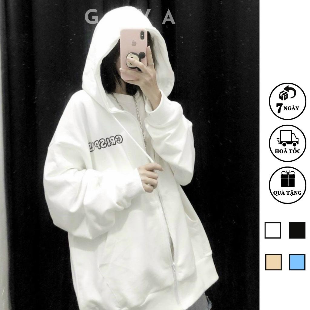 Áo Khoác Nỉ CRISPUS Dây Kéo Nam Nữ Ulzzang Unisex Form Rộng Chữ Thêu Đẹp GOVA