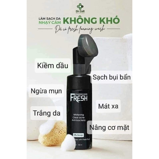 Sửa Rửa Mặt Đầu Cọ Thông Minh Nhẹ Nhàng Cuốn Trôi Bụi Giúp Da Sạch Sâu Ngăn Ngừa Mụn Dr Cell 150ml - CL06