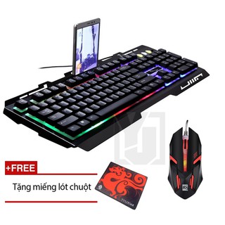 ComBo Bàn Phím Giả Cơ G700 + Chuột Chuyên Game R8 1602-Led 7 Màu+Tặng Kèm Lót Chuột-YJ