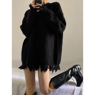 Áo len nữ cổ tròn phong cách ulzzang Hàn Quốc