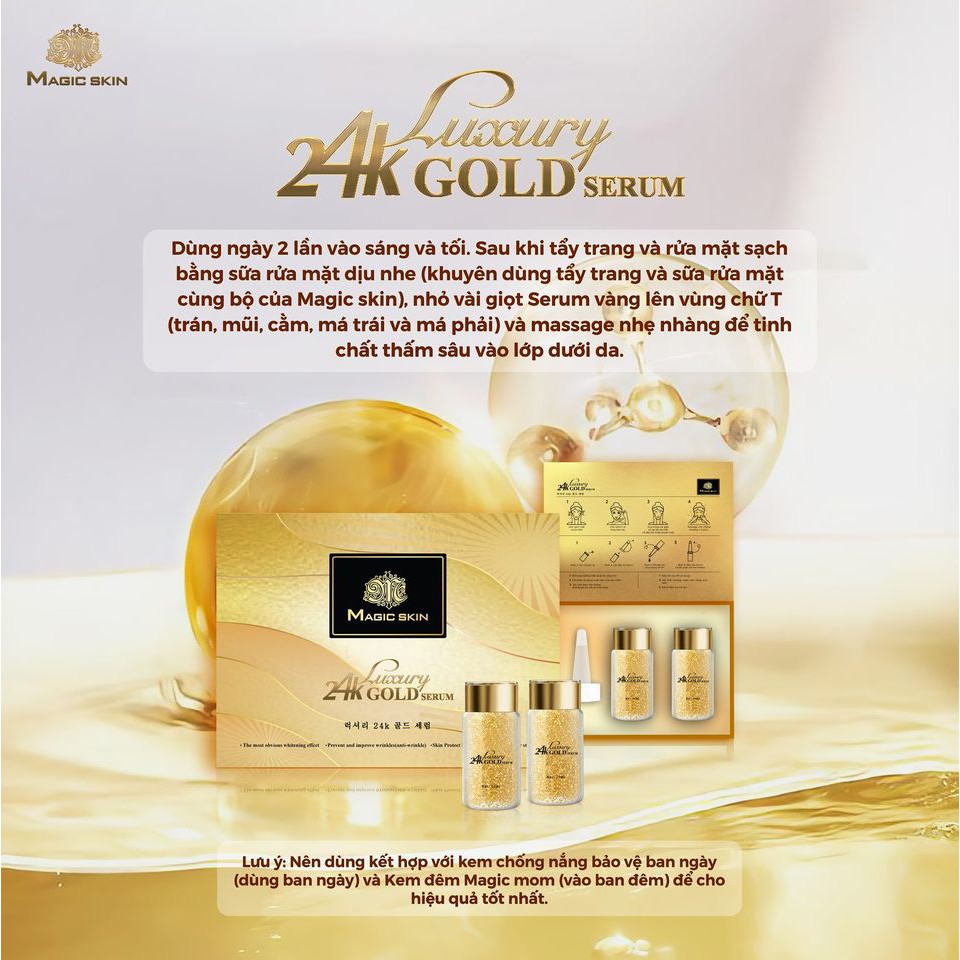 Serum Vàng 24K Magic Skin Luxury 24K Gold Serum 👍  Dưỡng da cao cấp ✔ CHÍNH HÃNG