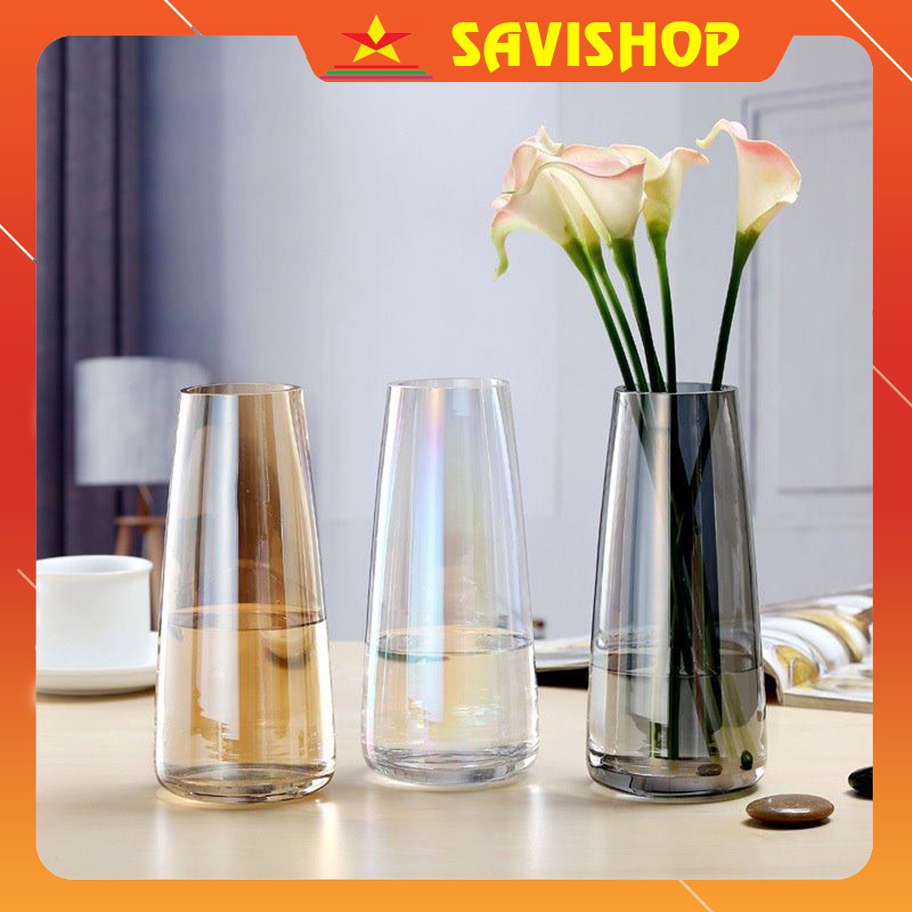 Lọ hoa trang trí 🔴SAVISHOP🔴 Lọ hoa đẹp sang trọng- Bình thủy tinh nhiều màu dễ thương trang trí cho căn phòng