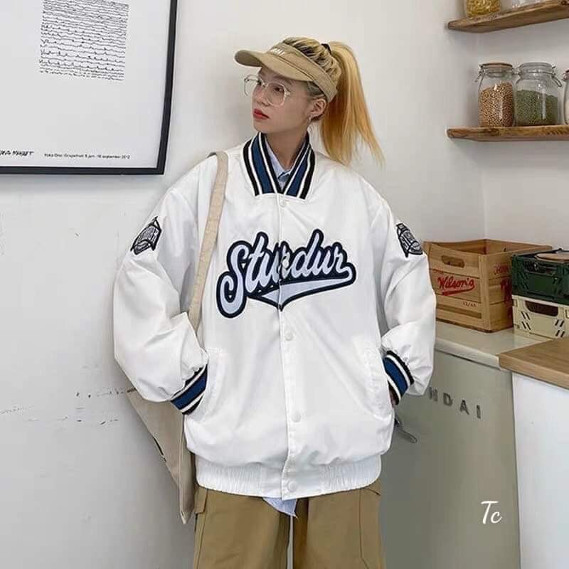 Áo bomber unisex nam nữ chất dù không bong tróc chất vải mịn không xù.
