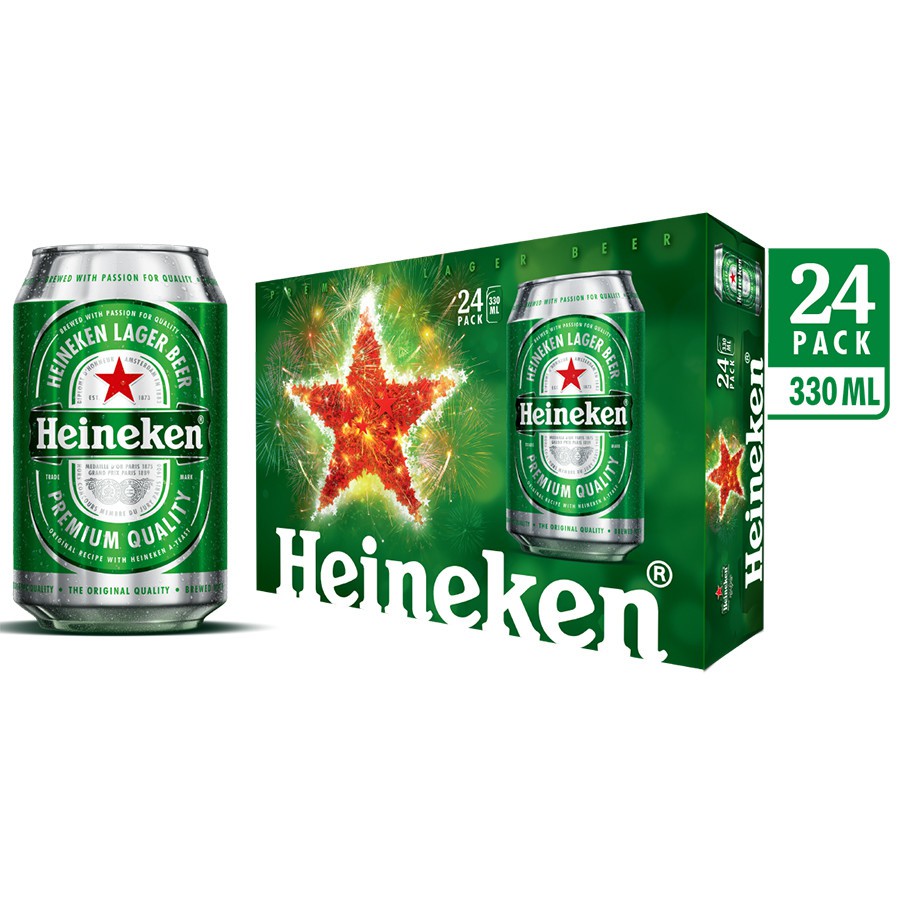 Thùng Bia Heineken 24 Lon Thường (330ml / Lon)