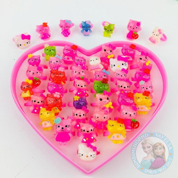 🔥Xả Hàng🔥 Nhẫn Nhựa Đồ Chơi. Nhẫn Mèo Helo Kitty Xinh Xắn, Dễ Thương