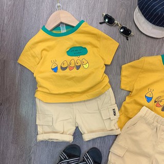 BỘ ĐỒ COTTON QUẦN VẢI THÔ MẶC ĐI CHƠI VÀ ĐI HỌC CHO BÉ TRAI TỪ 10kg- 22kg-MNBB-11