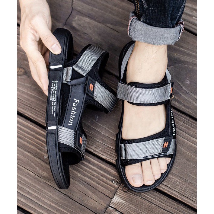 Dép sandal nam Fashion 2 quai dù  - xăng đan học sinh Fashion dễ đi dế phối đồ