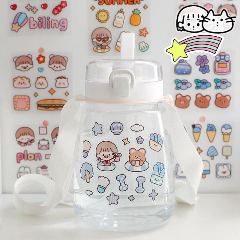Hot Miếng Sticker 2D chỉ 2K Siêu Dễ Thương Để Dán Bình Nước Sách Vở Sổ Sách Cực Xinh
