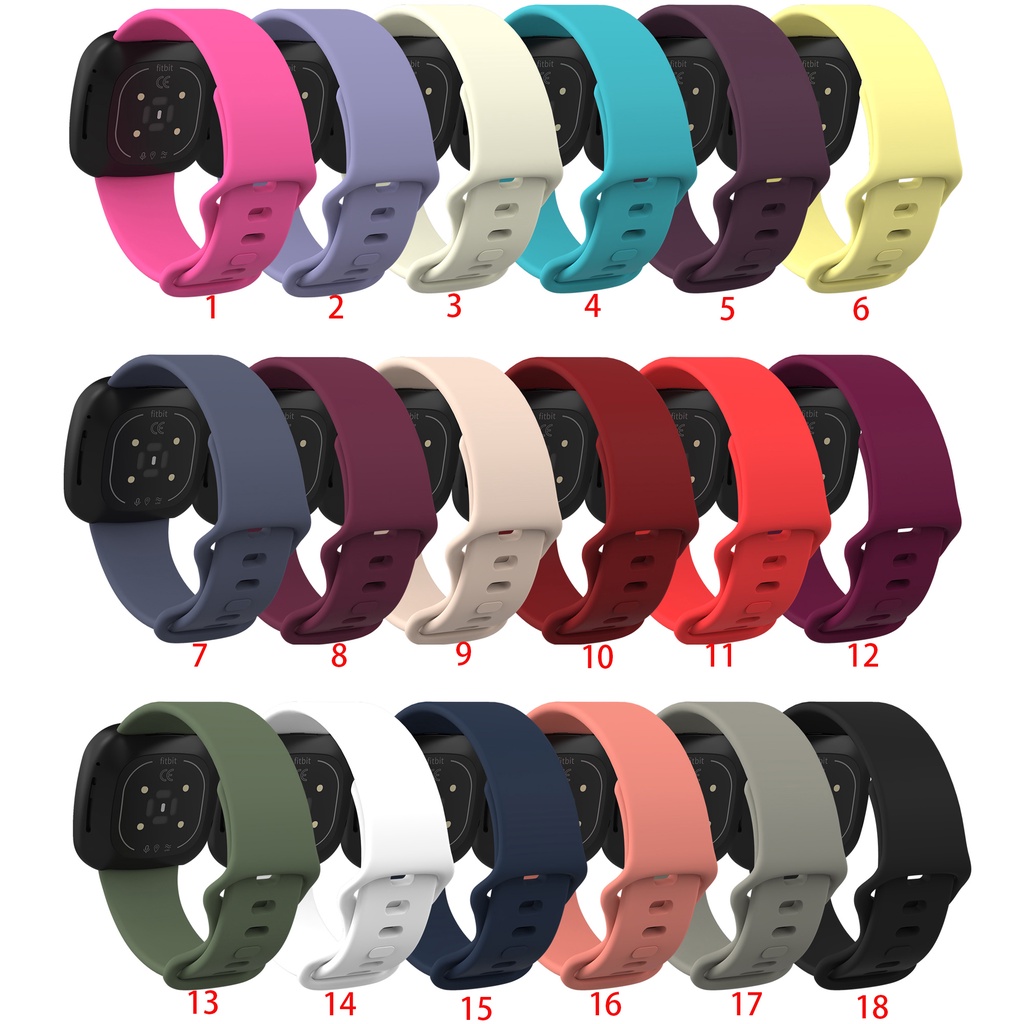 Dây Đeo Silicon Mềm Thay Thế Cho Đồng Hồ Thông Minh Fitbit Versa 3 4 Sense 2