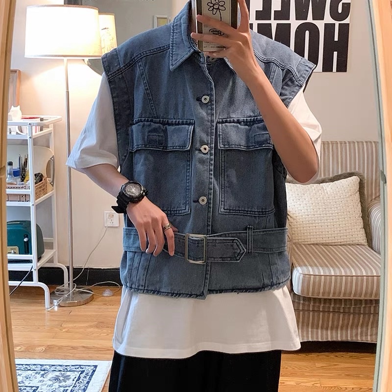 Áo Gile Denim - Áo Gile Bò Unisex