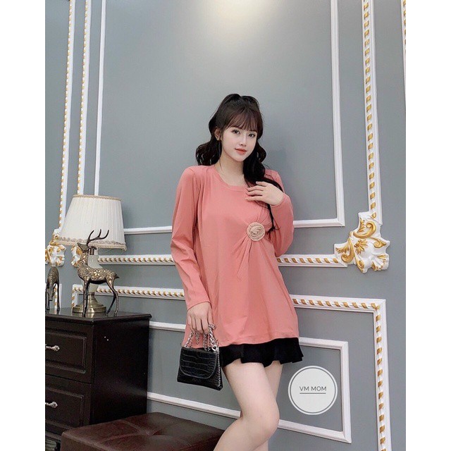 áo bầu cotton thời trang sang chảnh dành cho mẹ bầu☘hàng loại 1 chất đẹp ko bai Ko xù ko gião☘free size 43-68kg
