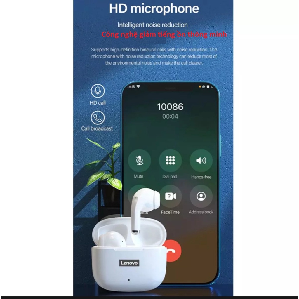 Tai nghe Bluetooth không dây Lenovo ThinkPlus LP40/LP40 Pro. Hàng chính hãng